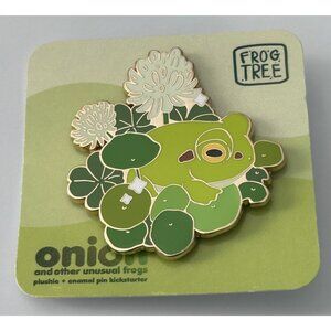 Frog Tree Onion Frog Enamel Pin Flower Pond Lily Pad New
